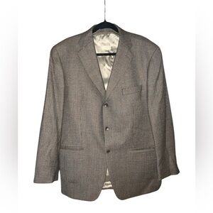 Vintage 90’s Filenes Mens Lambswool Tweed Brown Blazer Size 44R‎